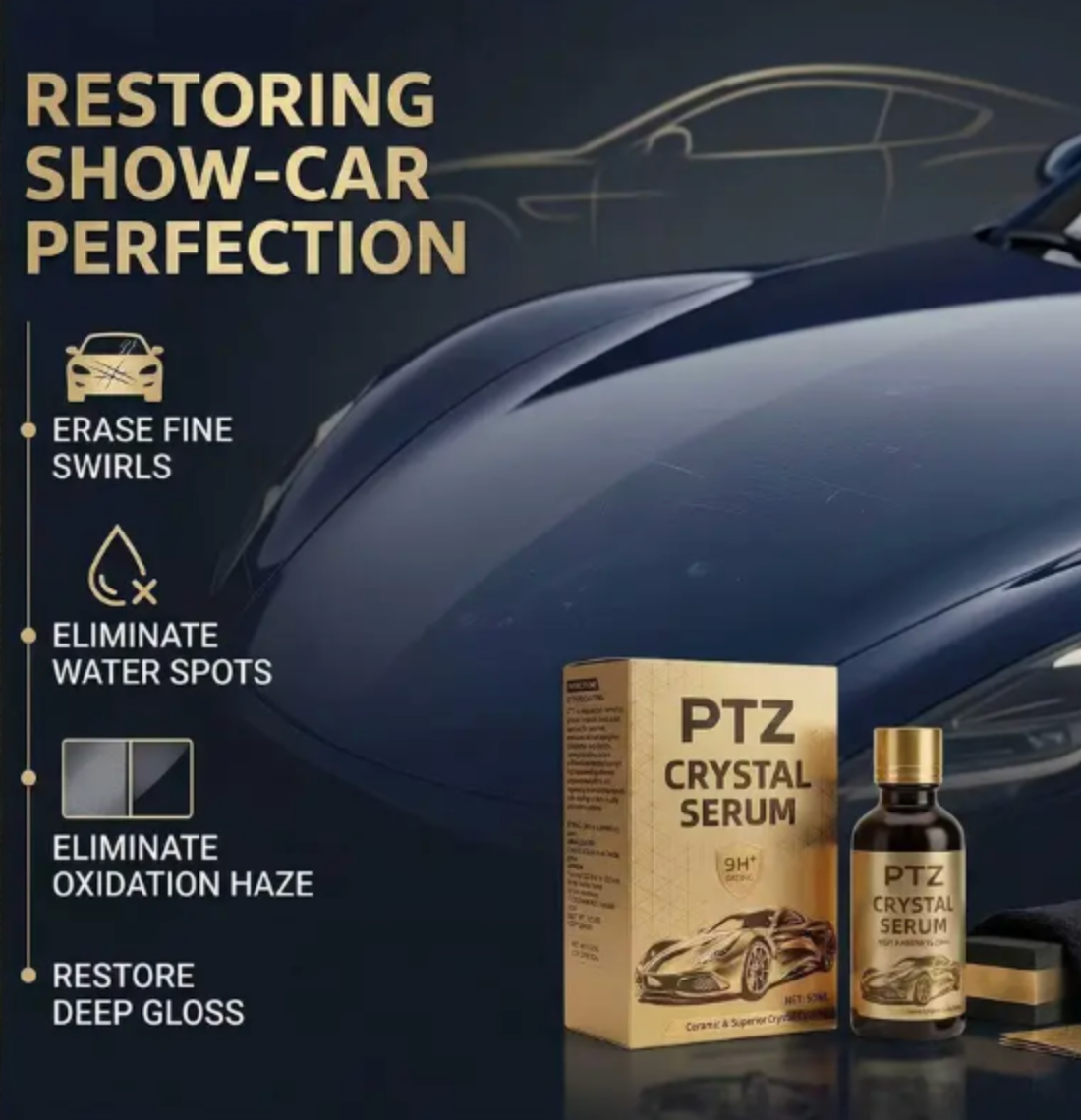 ⚡Hot Sales🔥 PTZ Ceramic Coating for Cars (BUY 1 GET 1 FREE with FREE - Applicator & Microfiber Towel)🔥